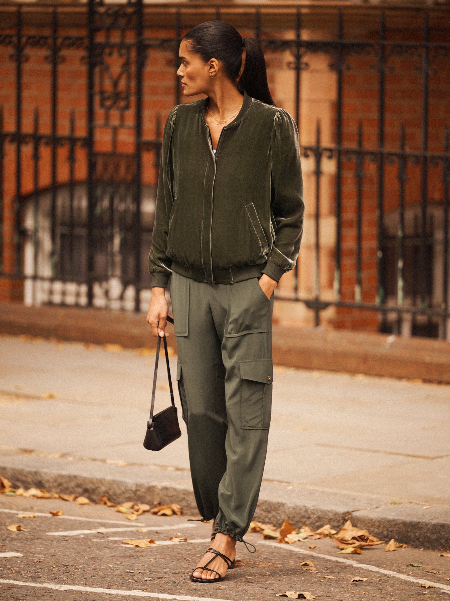 Becca silk cargo pant - Khaki