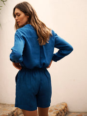 Tia linen short - Indigo | NRBY Clothing