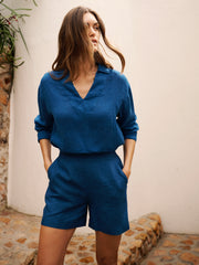 Tia linen short - Indigo | NRBY Clothing