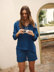Barbara gauze linen shirt - Indigo | NRBY Clothing