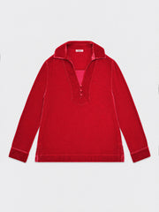 Barbara silk blend velvet shirt - Red | NRBY Clothing