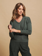 Sydney cashmere v-neck sweater - Khaki
