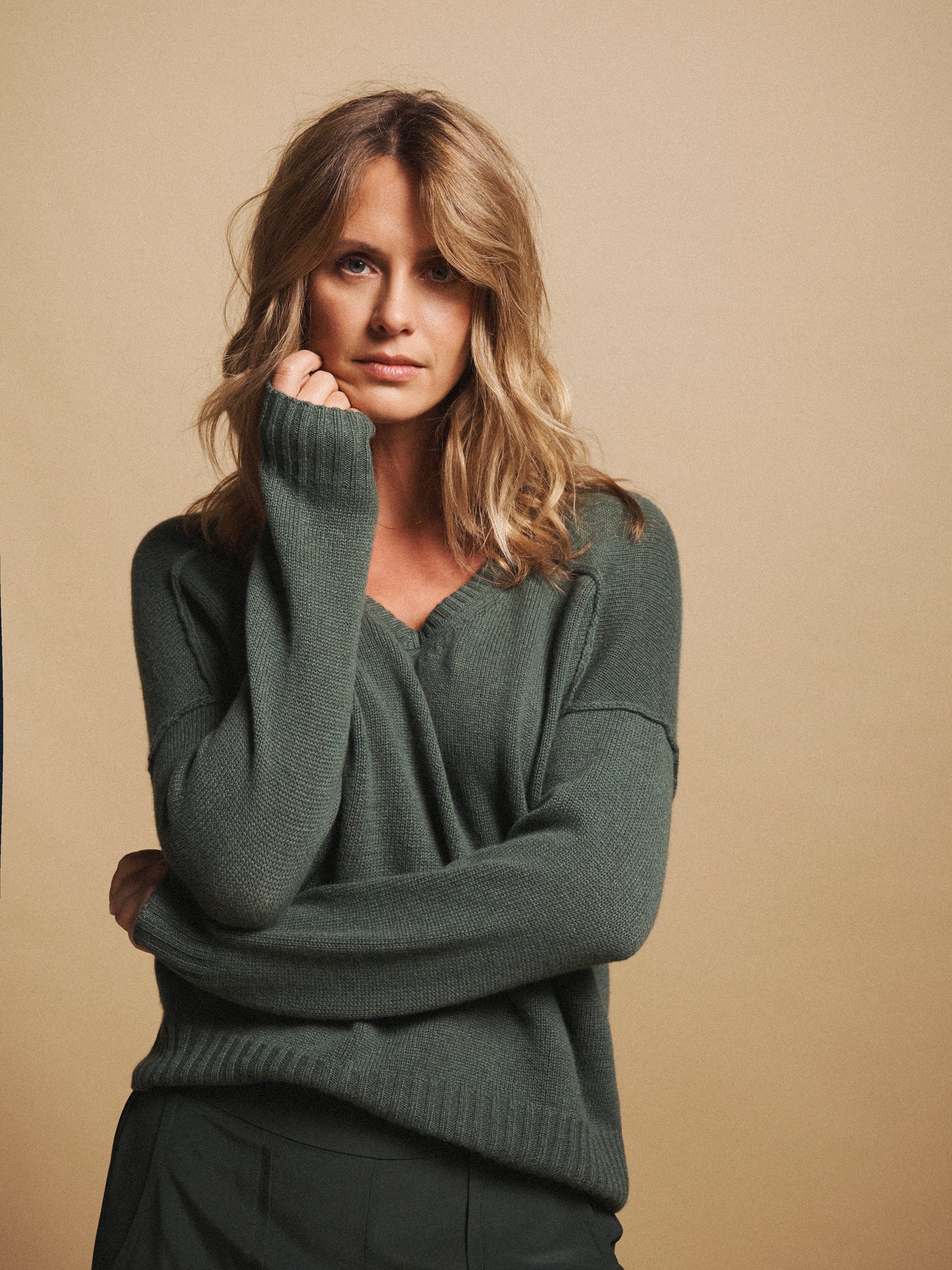 Sydney cashmere v-neck sweater - Khaki