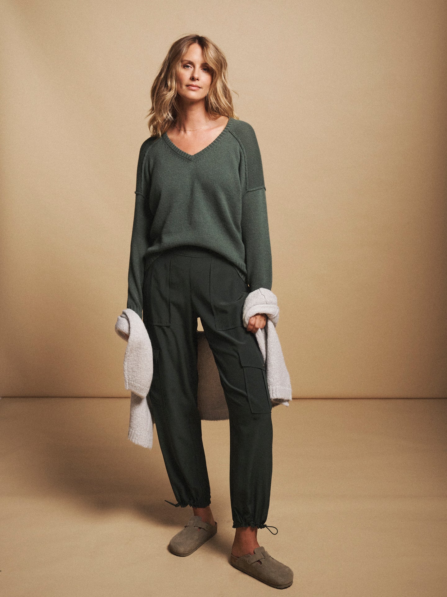 Sydney cashmere v-neck sweater - Khaki