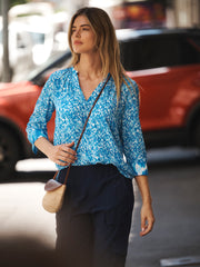 Bethany blurred ikat print top