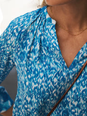 Bethany blurred ikat print top