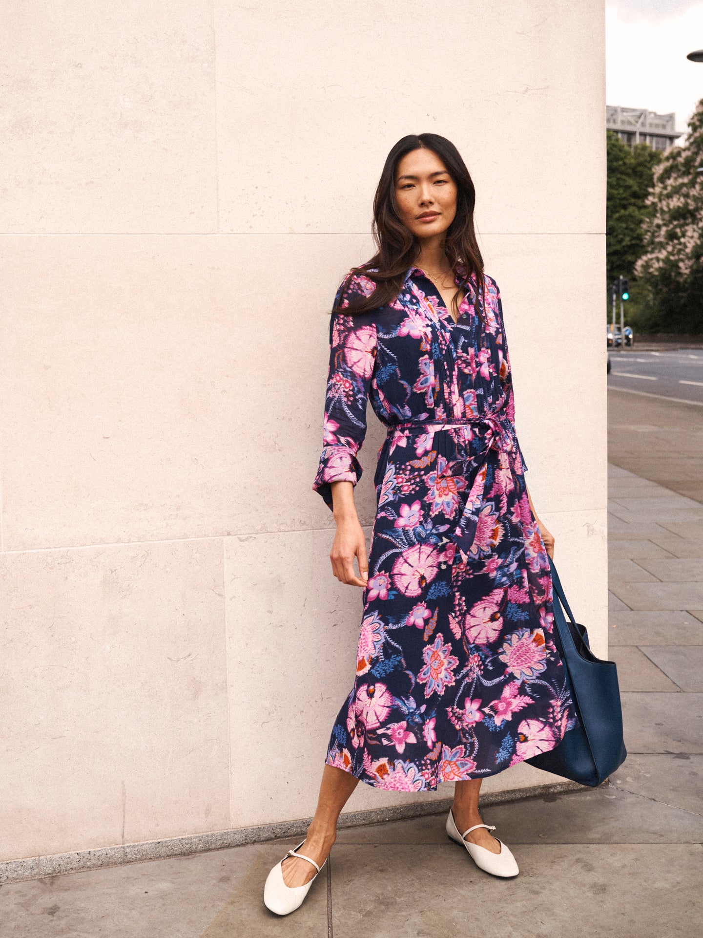 Beth blurred block print dress