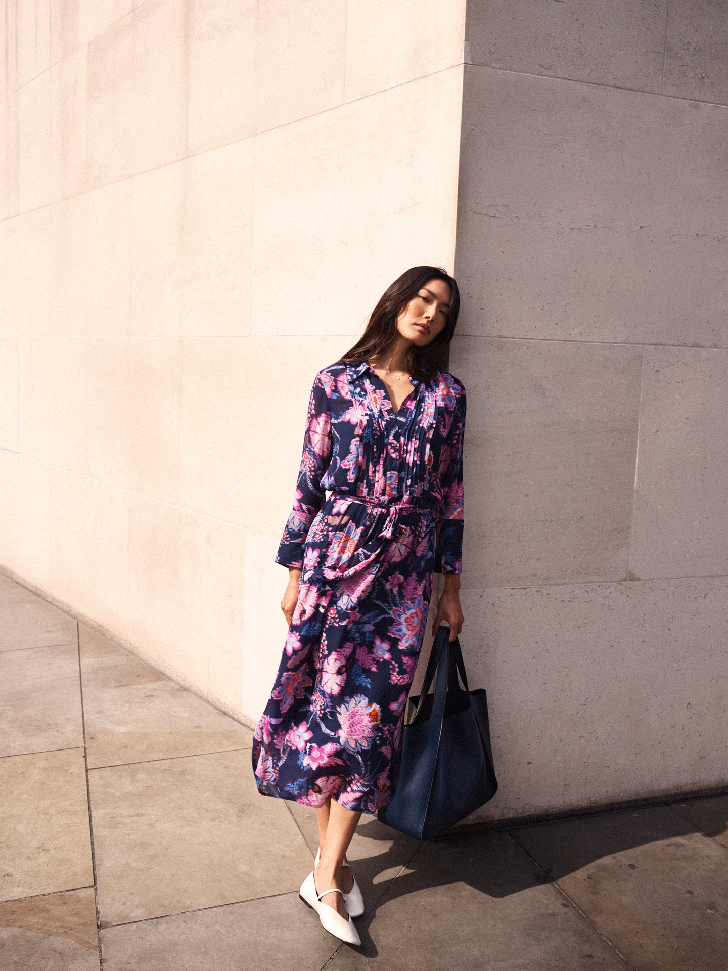 Beth blurred block print dress
