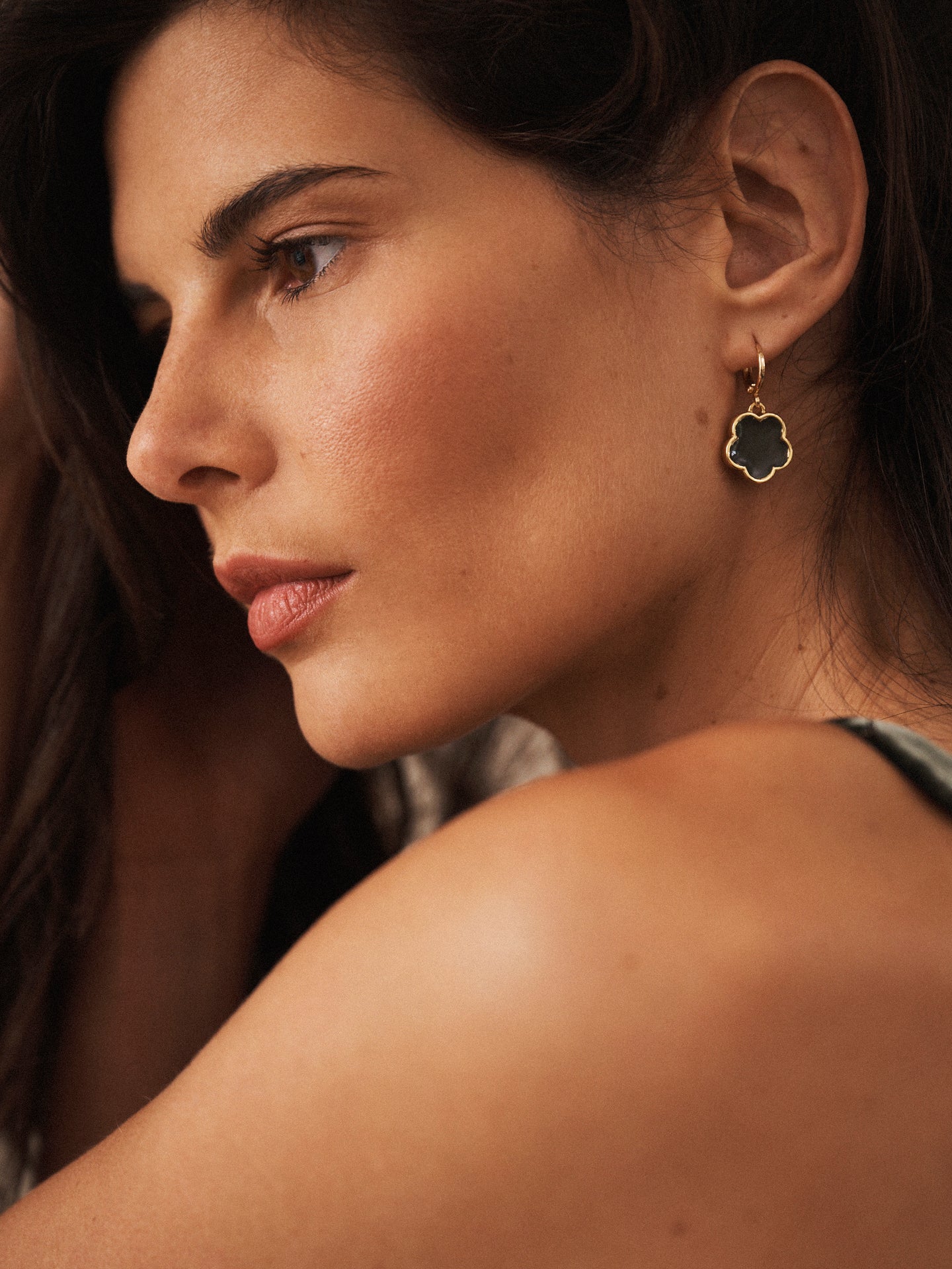 Khaki Flower Earrings