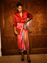 Silk satin scarf print pareo | NRBY Clothing
