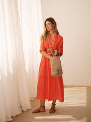 Braga gauze linen dress - Orange | NRBY Clothing