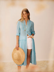 Braga gauze linen dress - Aquamarine | NRBY Clothing