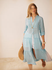Braga gauze linen dress - Aquamarine | NRBY Clothing