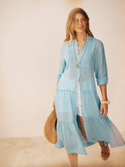 Braga gauze linen dress - Aquamarine | NRBY Clothing