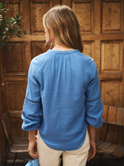 Brielle cotton double cloth shirt - Azure Blue