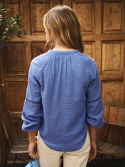 Brielle cotton double cloth shirt - Azure Blue | NRBY Clothing