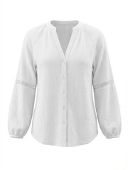 Brielle cotton double cloth shirt - White