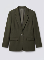 Bryony Wool Blend Jacket - Dark Khaki