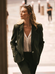 Bryony Wool Blend Jacket - Dark Khaki