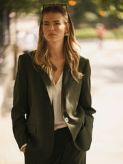 Bryony Wool Blend Jacket - Dark Khaki
