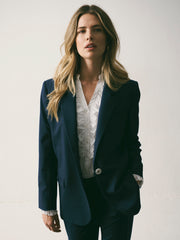 Bryony Wool Blend Jacket - Navy