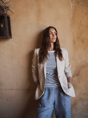 Bryony oversized linen jacket - Oyster