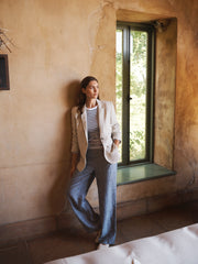 Bryony oversized linen jacket - Oyster