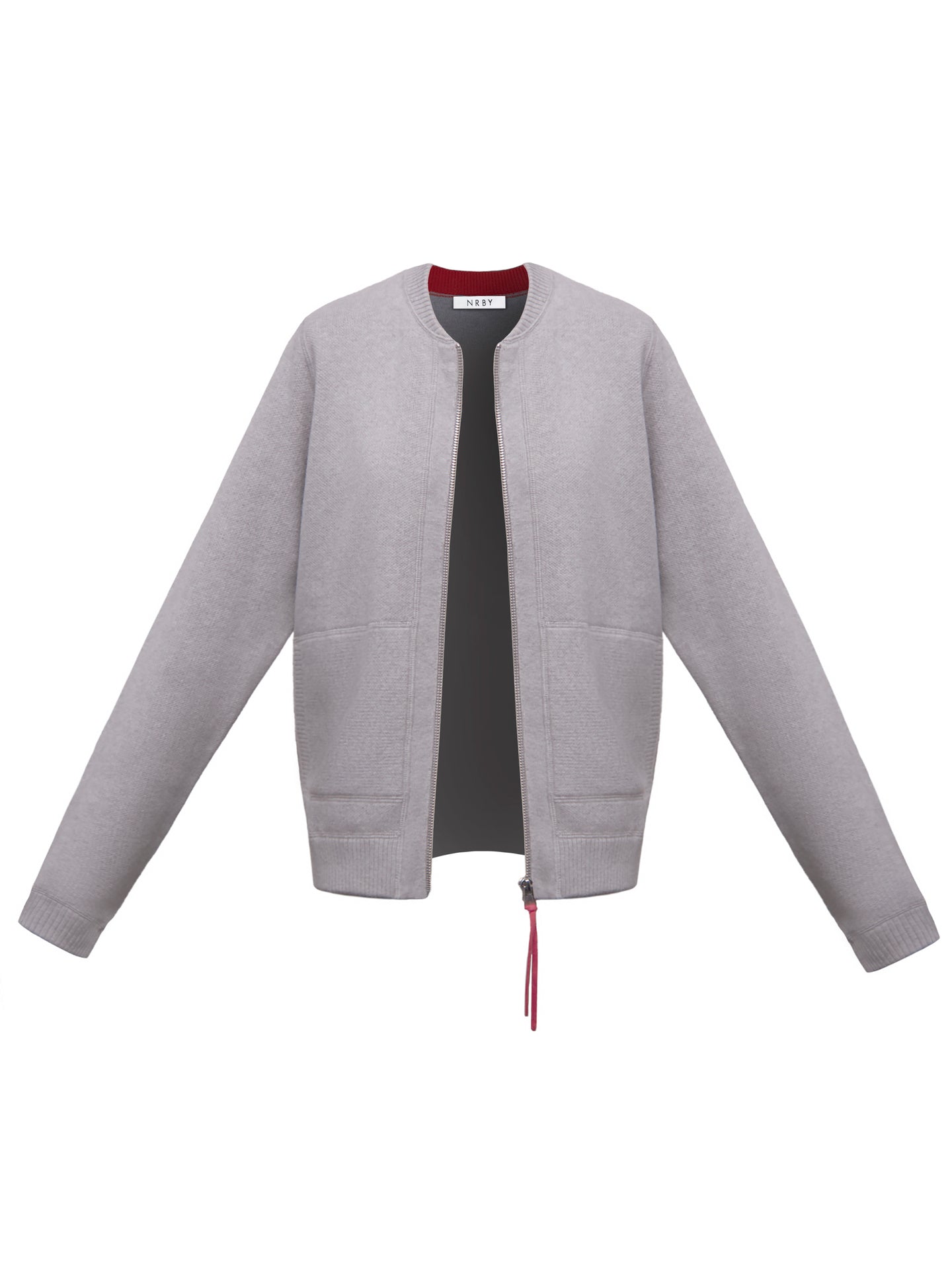 Bailey cotton cashmere bomber jacket - Silver grey / Pink