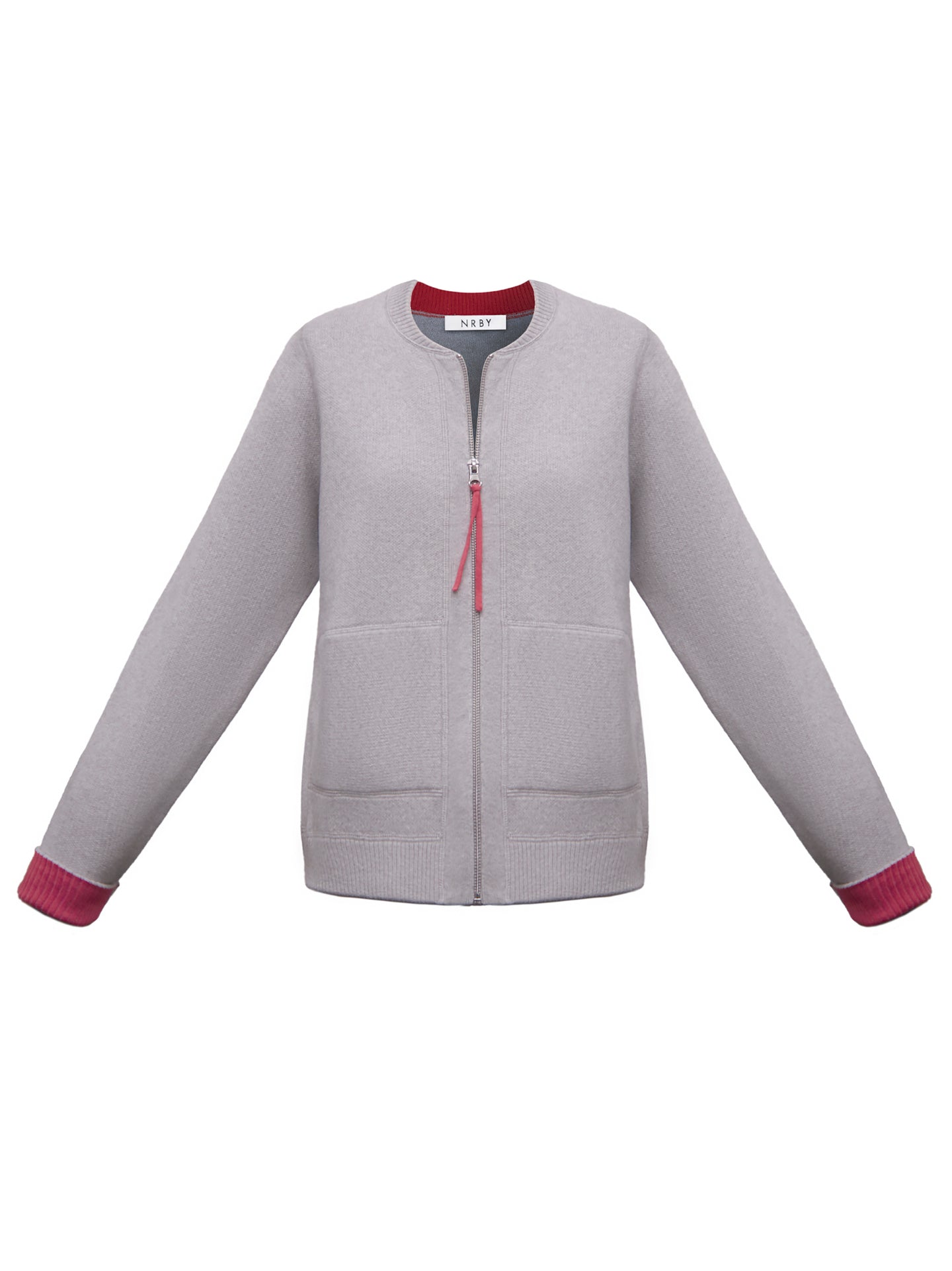 Bailey cotton cashmere bomber jacket - Silver grey / Pink