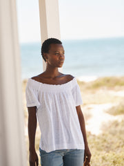 Brady linen jersey top - White | NRBY Clothing