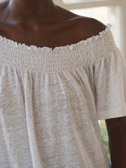 Brady linen jersey top - White | NRBY Clothing