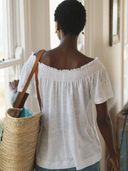 Brady linen jersey top - White | NRBY Clothing