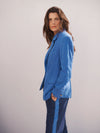 Bryony oversized linen jacket - Bright Blue