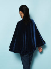 Cosette silk blend velvet cape - Midnight