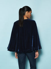 Cosette silk blend velvet cape - Midnight