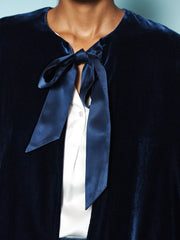 Cosette silk blend velvet cape - Midnight