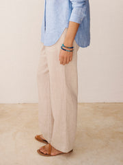 Peyton pleated linen trouser - Oyster