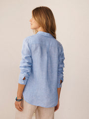Carla linen shirt - Chambray blue | NRBY Clothing