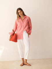 Carla linen shirt - Strawberry | NRBY Clothing