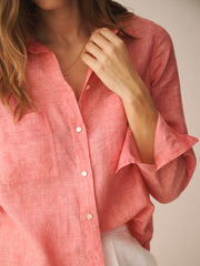 Carla linen shirt - Strawberry | NRBY Clothing