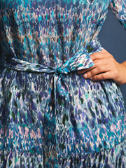 Carly silk watercolour splash maxi dress