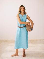 Charlene linen dress - Turquoise | NRBY Clothing