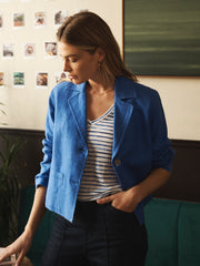 Marie linen jacket - Dazzling blue