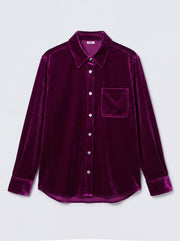 Chiara silk blend velvet shirt - Crushed Berry | NRBY Clothing