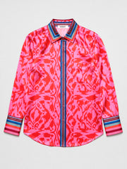 Chiara silk satin scarf print shirt | NRBY Clothing