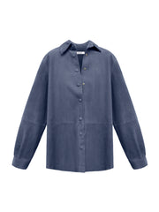 Chiara suede shirt - Denim Blue