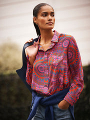 Chiara silk pink batik shirt