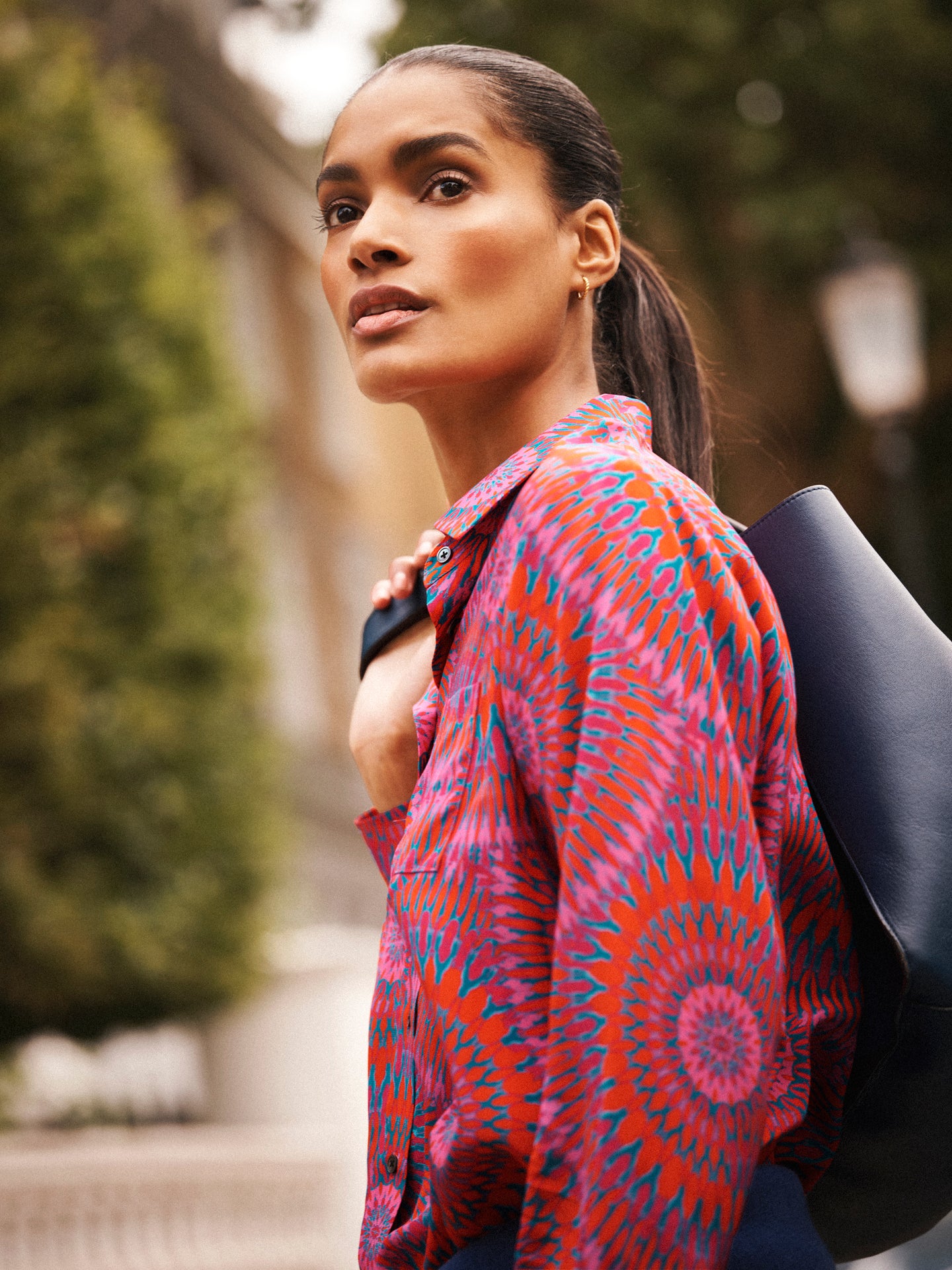 Chiara silk pink batik shirt