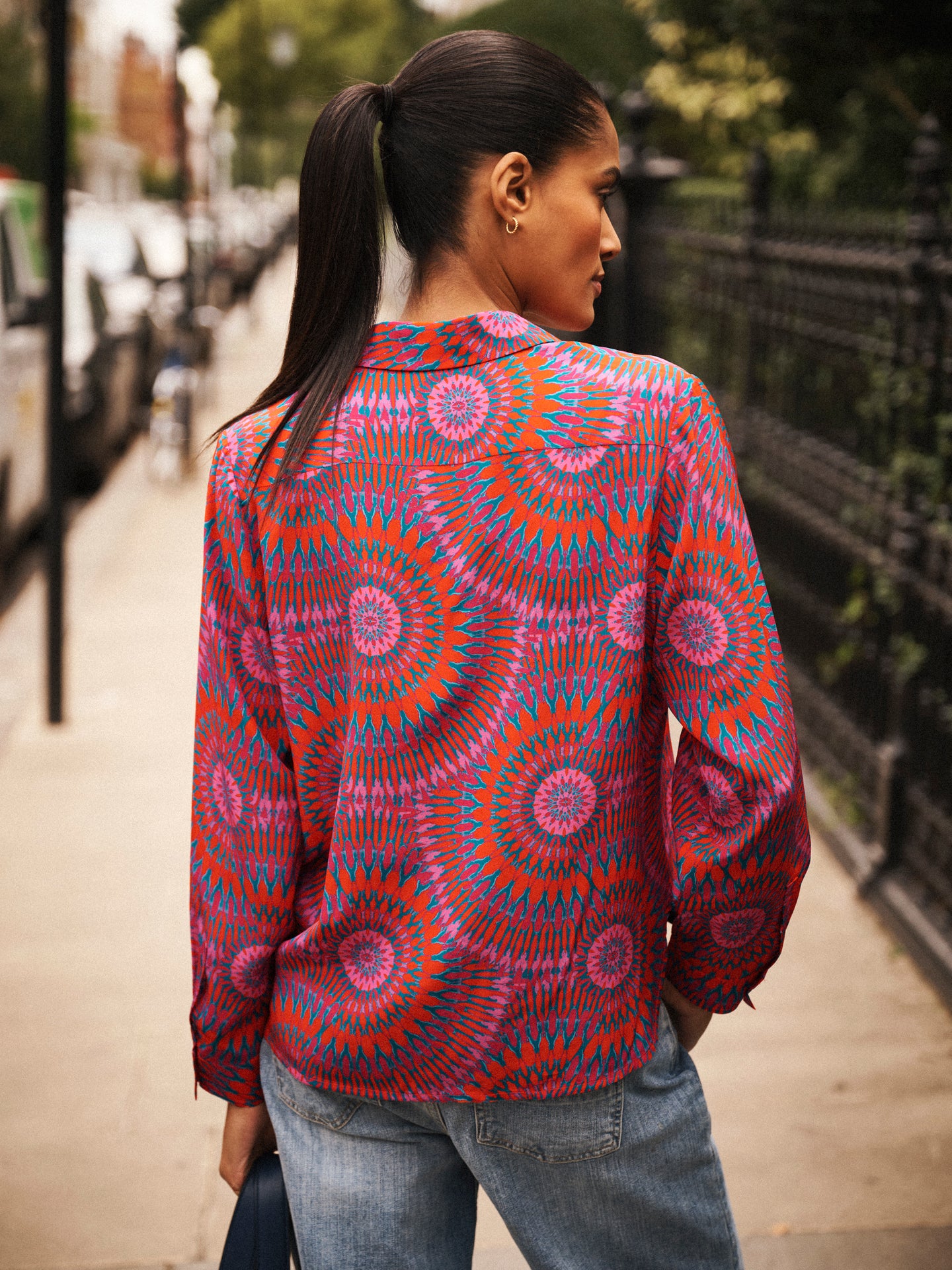 Chiara silk pink batik shirt