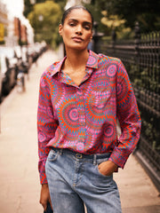 Silk Shirt & Silk Palazzo Trouser - Pink Batik